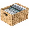 Vintiquewise Storage Bin, Water Hyacinth, 11 in W, 7.9 in H, Beige, 15.1 in L QI003544.L